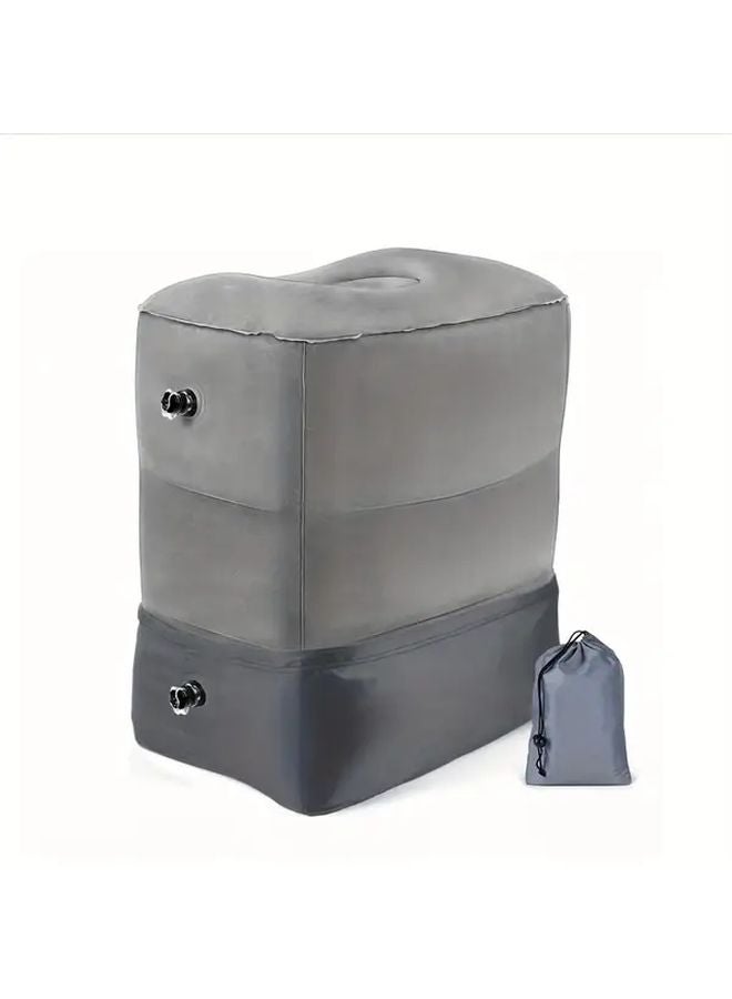Inflatable Foot Pillow Adjustable Height Travel Office Home Cushion Grey - Image 2